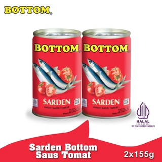 Paket 2 pcs Bottom Sarden mini saus tomat Makanan Ikan Kaleng 155 g
