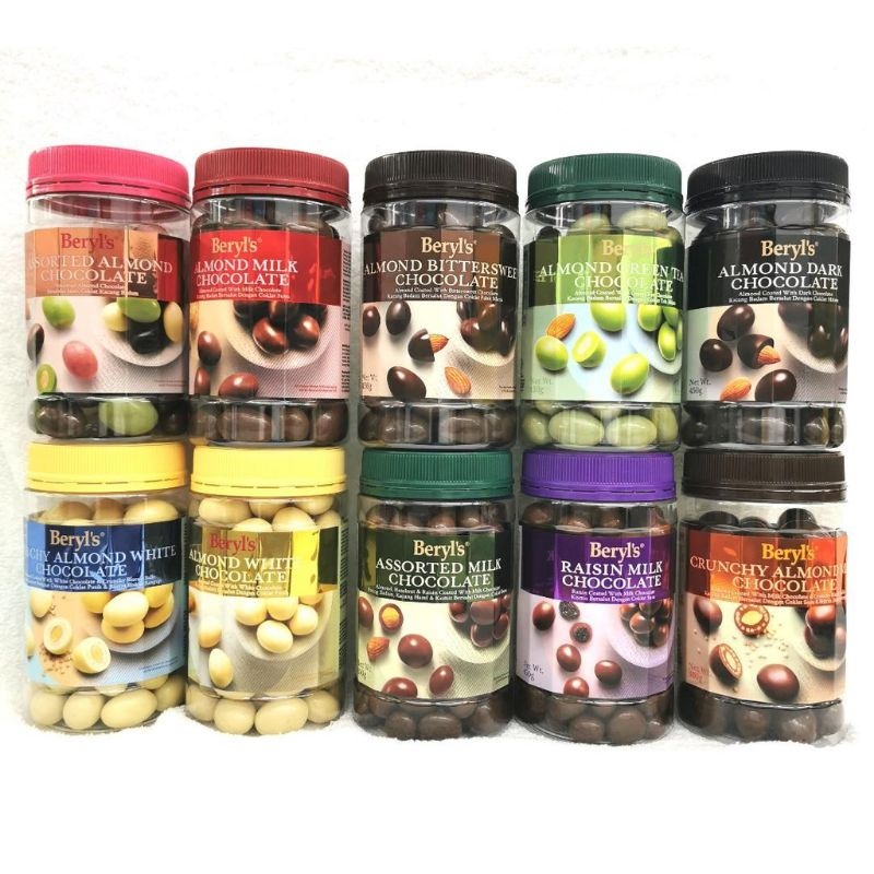 Jual Berlys Jar Chocolate Coklat Beryls Toples Almond Assorted Greentea ...