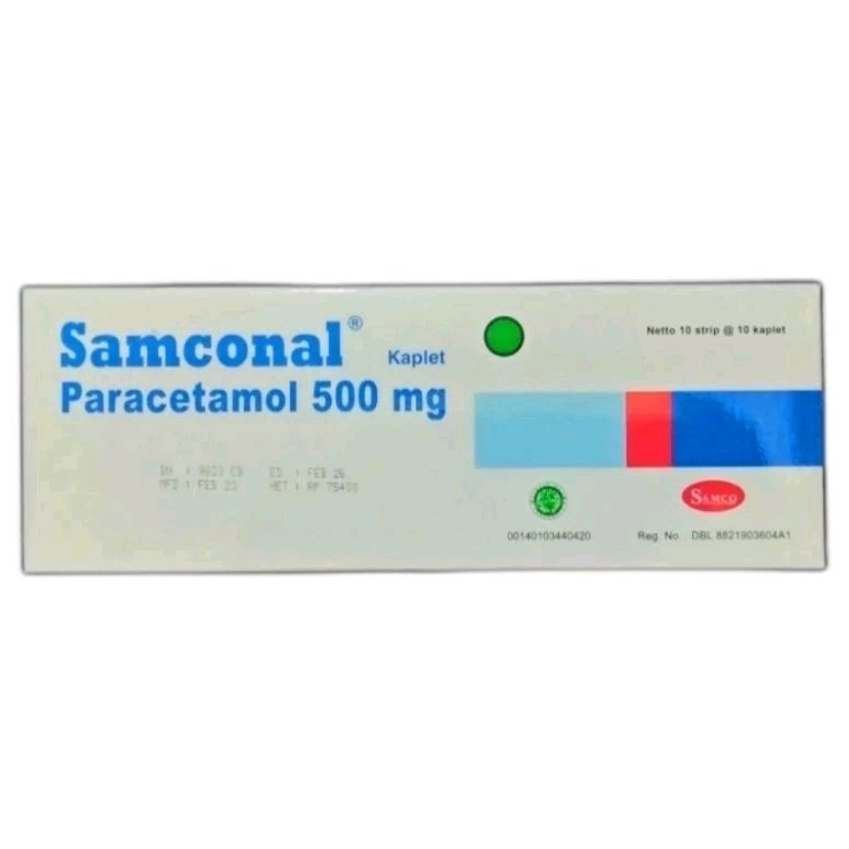 Jual SAMCONAL Kaplet - Paracetamol 500mg (100's /Dus) | Pamol 500mg ...