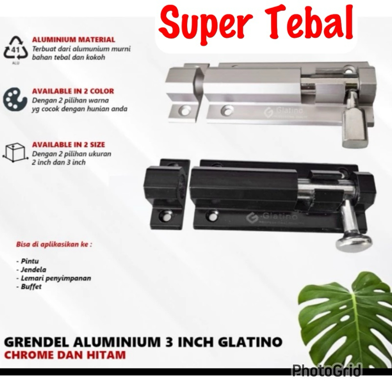 Jual Promo grendel stanlis anti karat, grendel 3 inc jumbo hitam black ...