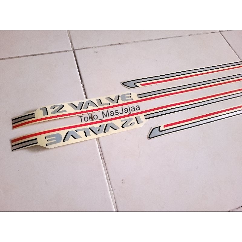 Jual Sticker stiker toyota starlet 12 valve / stiker list body merah ...