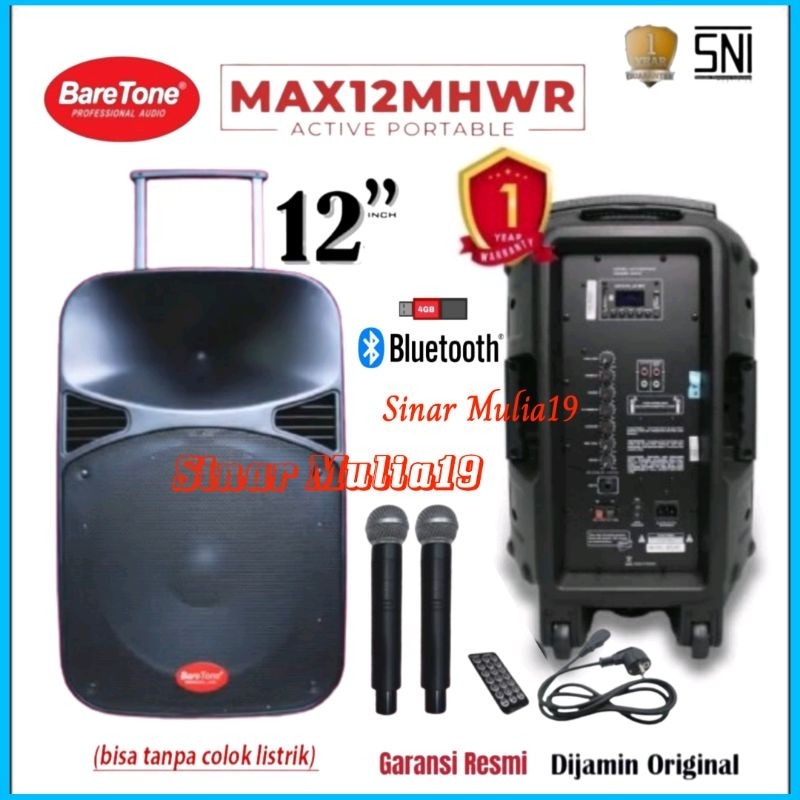 Jual Speaker Portable Aktif 12 Inch BareTone Max12Mhwr …
