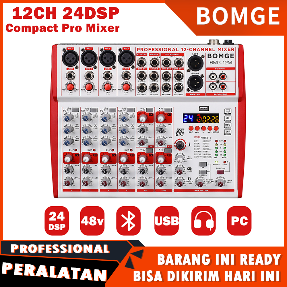 Jual Bomge 12 Channel 24 Dsp Usb Audio Mixer Input Sound Board Mixer