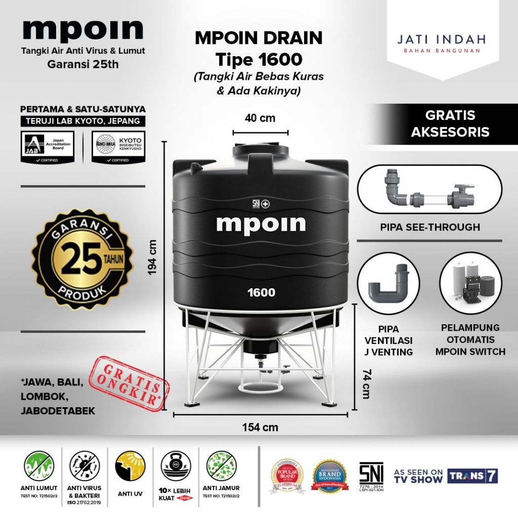 Jual Mpoin Drain Tangki Air Dgn Kaki Toren Tandon L Shopee Indonesia