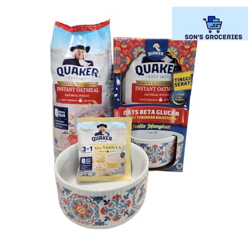 Jual Quaker Instant Oatmeal 800 gr Exclusive pack (free mangkok cantik ...