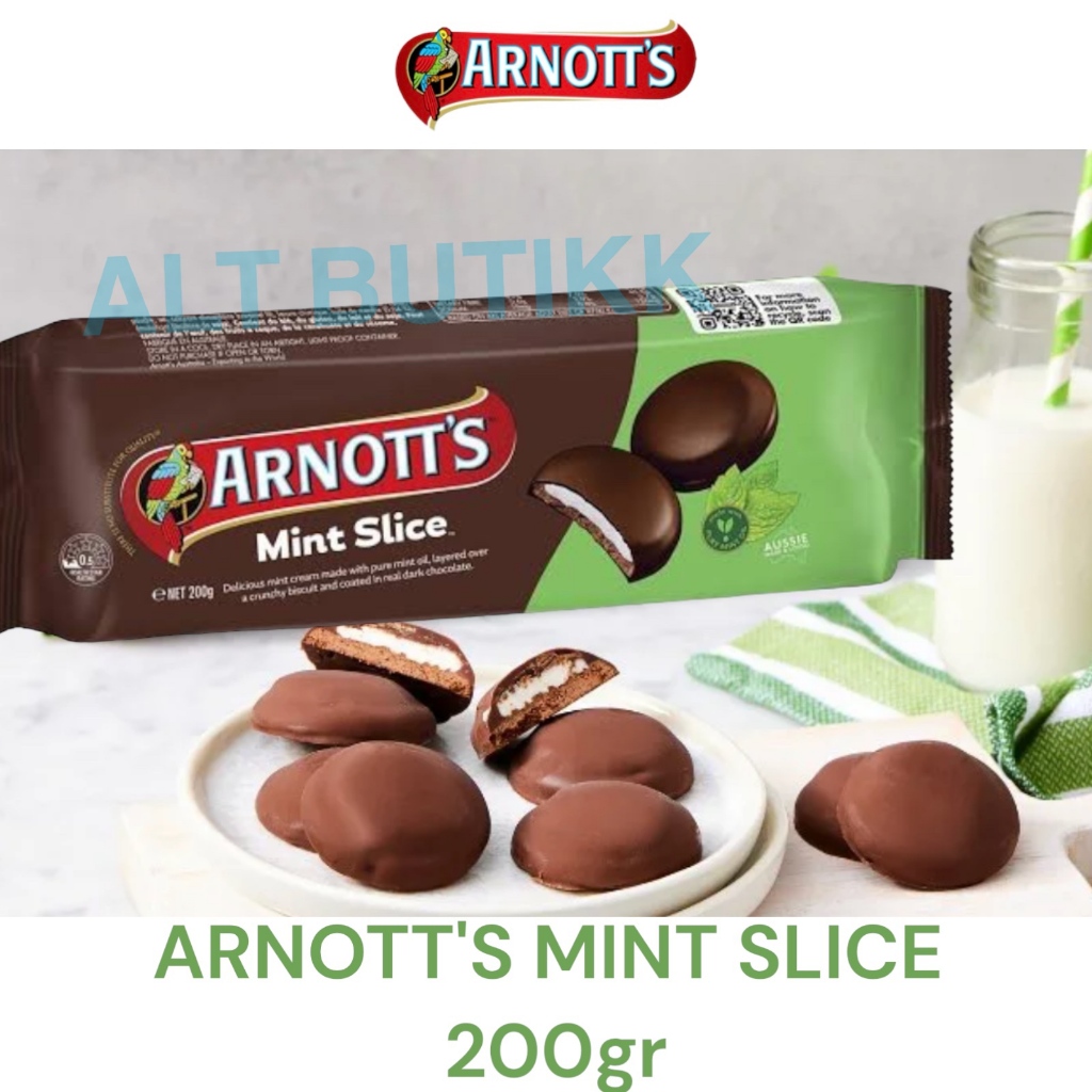 Jual ARNOTT'S MINT SLICE CHOCOLATE BISCUIT 200gr | BISKUIT ARNOTTS ...