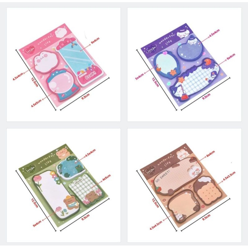 Jual Sticky Note Karakter Lucu | pembatas buku karakter | tempelan ...