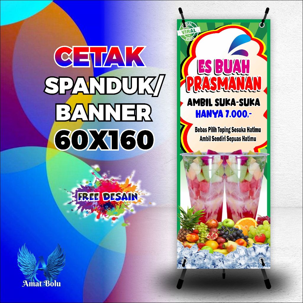 Jual Cetak Banner Cetak Spanduk Es Buah Parasmanan Varian Rasa Ukuran ...