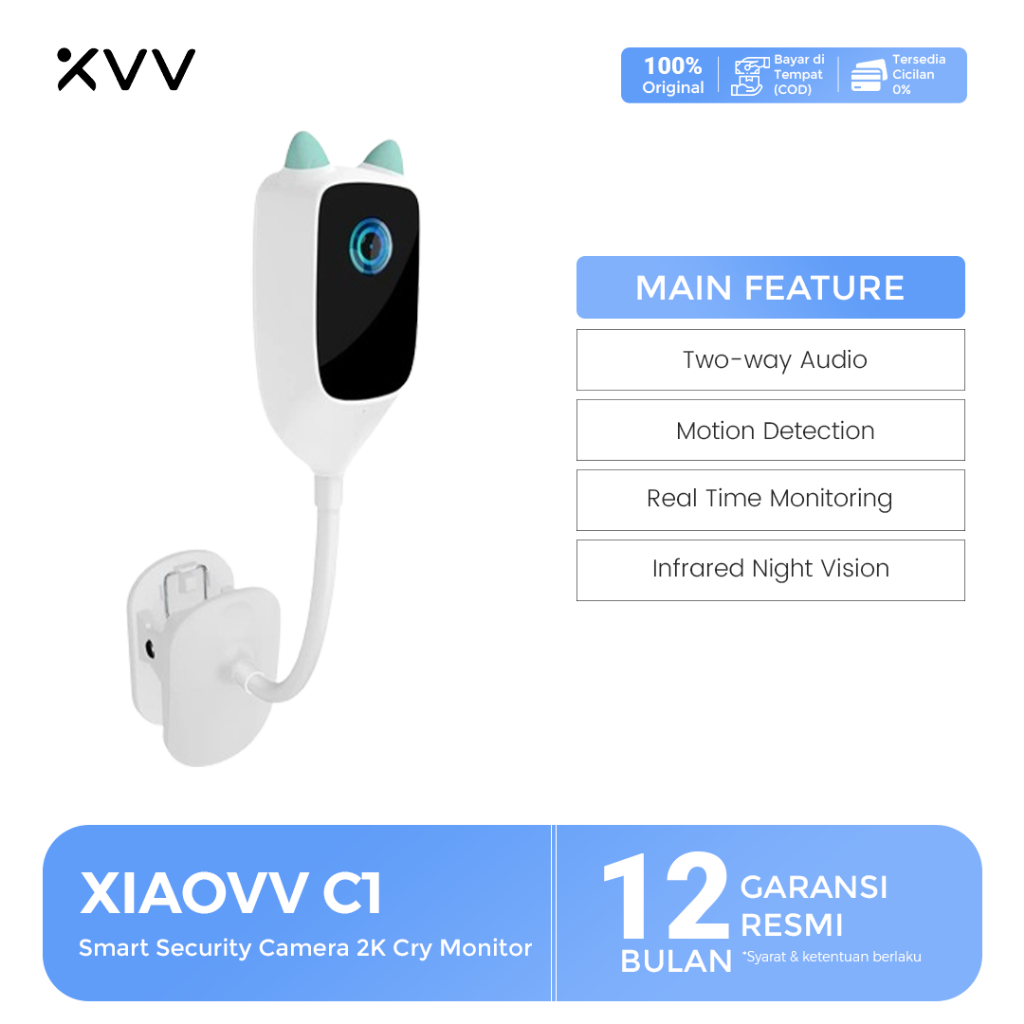 Jual XVV - C1 - Xiaovv Smart Security 2K Night Vision Cry Detection ...