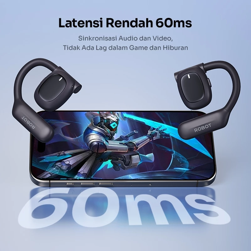 VIVAN X ROBOT OWS 2 Open-Ear Wireless Stereo Earphone Audio TWS 960mAh Deep Blue/Lime Green - Garansi 1 Tahun