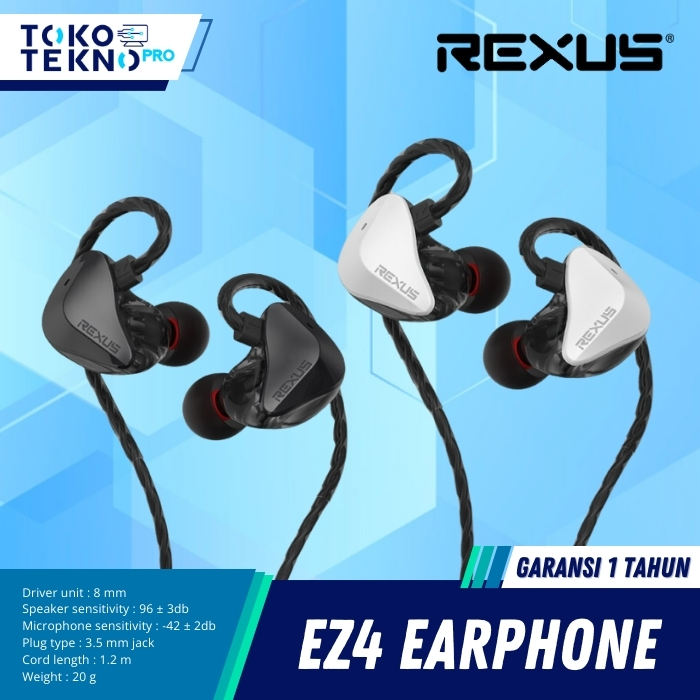 Jual Rexus EZ4 / EZ-4 Wired Earphone With Mic | Shopee Indonesia