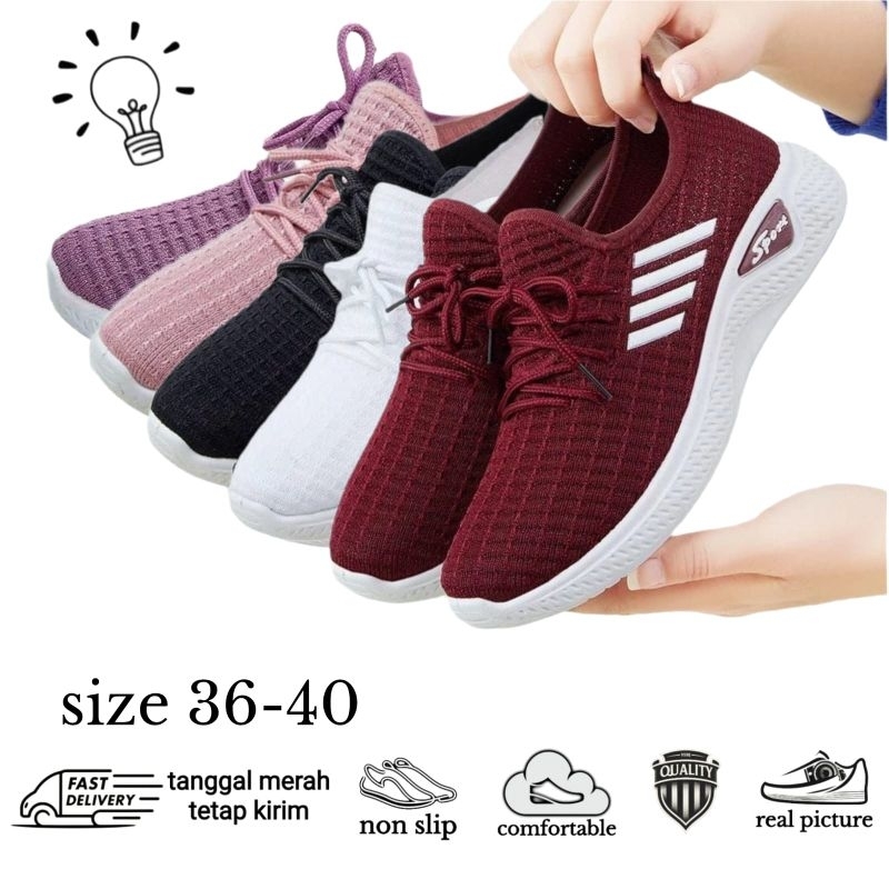 Jual MKT , Sepatu Sneakers Garis / Sepatu Sneakers Wanita Garis, menu ...