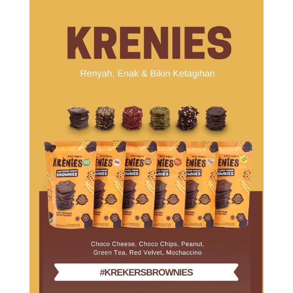 Jual Snack Viral Krekers Brownies Krenies 60 Gram Keripik Kue