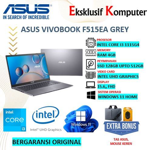 ASUS Laptop F515EA, Notebook con Monitor 15,6 FHD Anti-Glare, Intel