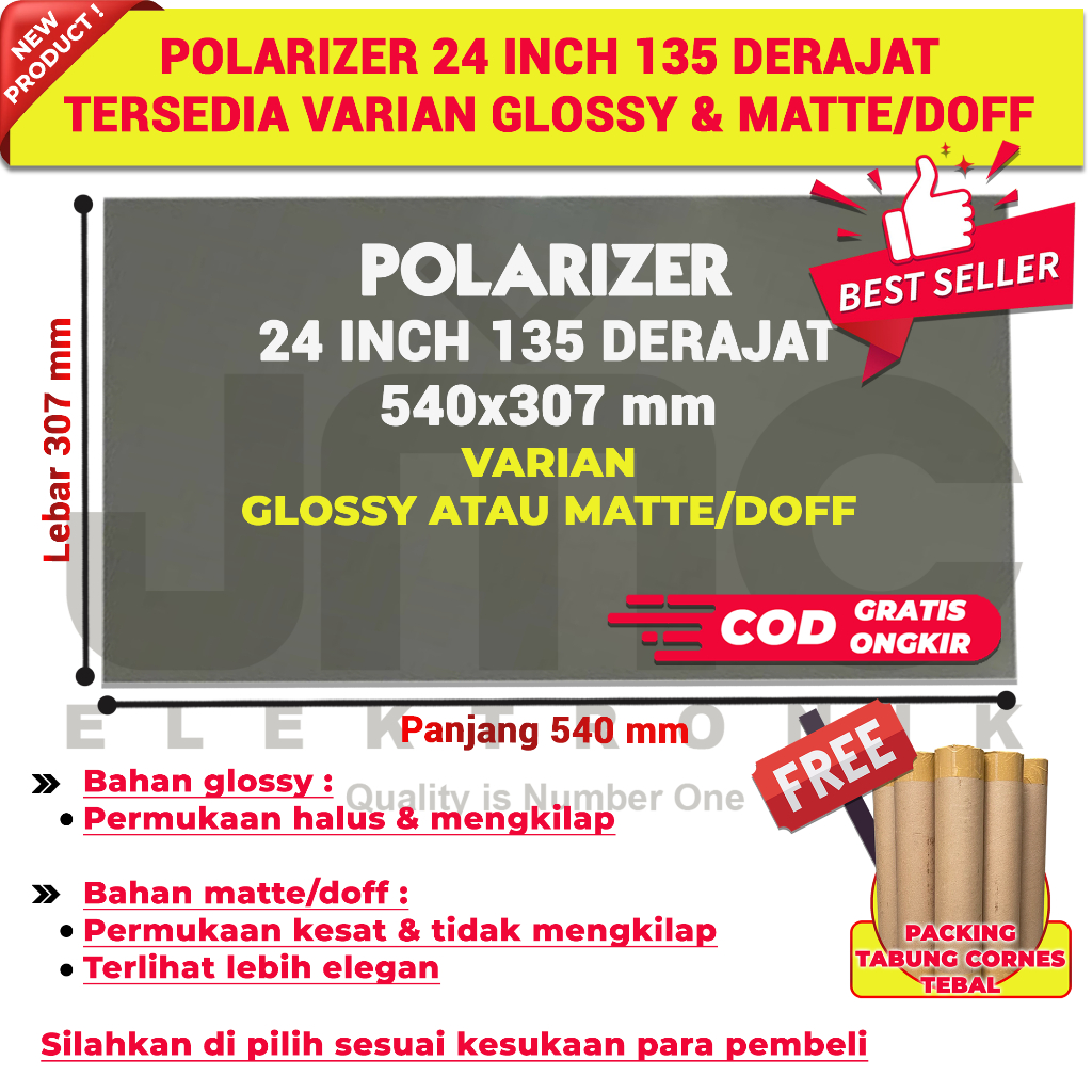 Jual Polarizer Lcd 24 Inch 135 Derajat Polaris 24 Inc Polariser Lapisan ...