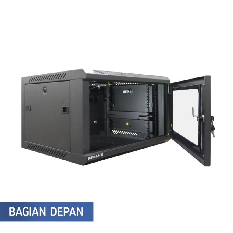 Jual WR5006S - Wallmount Rack INDORACK 6U Depth 500mm Single Glass Door ...