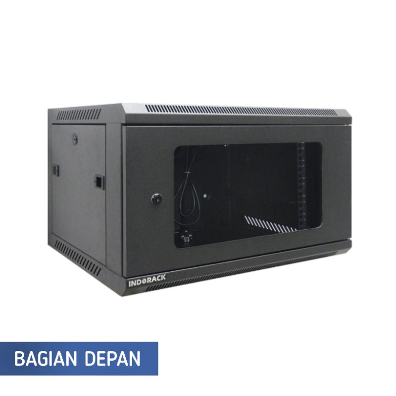 Jual WR5006S - Wallmount Rack INDORACK 6U Depth 500mm Single Glass Door ...