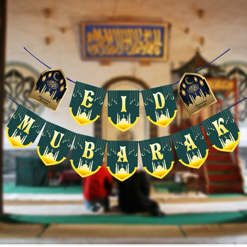 Hiasan Gantung Eid Mubarak Garland Idul Fitri Dekorasi Gantung Lebaran Banner Eid Mubarak