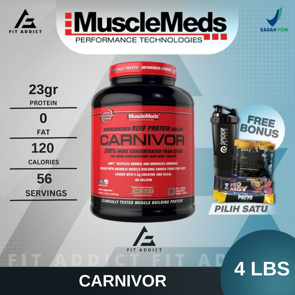 Jual Musclemeds Carnivor 4 Lbs 4 Lb 4lbs 4lb Beef Protein Isolate Whey Shopee Indonesia