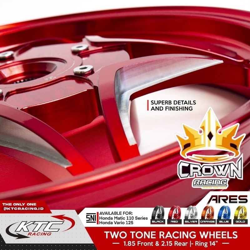 Jual Velg KTC Racing Ares Bintang Ring 14 Mio M3 Z S Gear / Soul GT 125 ...
