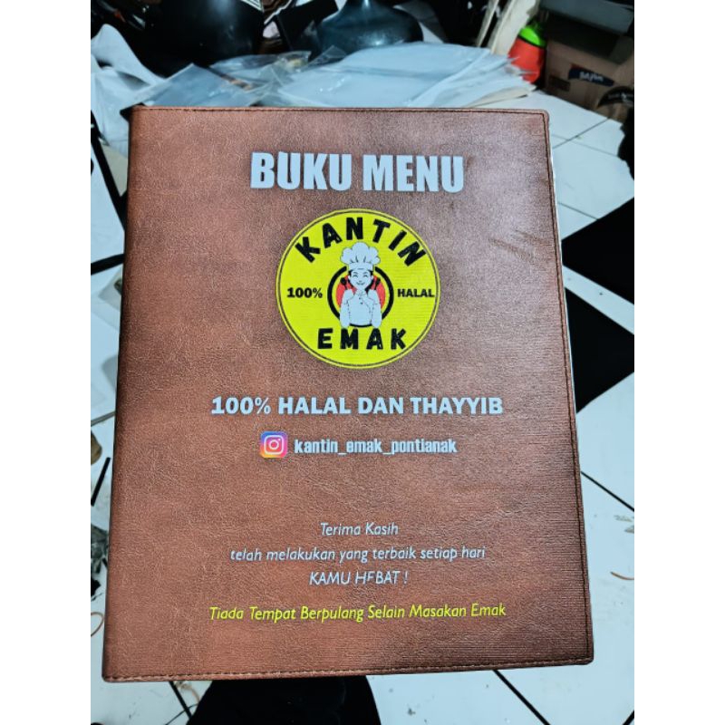 Jual COVER BUKU MENU LOGO COSTUM PRINT BERWARNA UK A4 | Shopee Indonesia