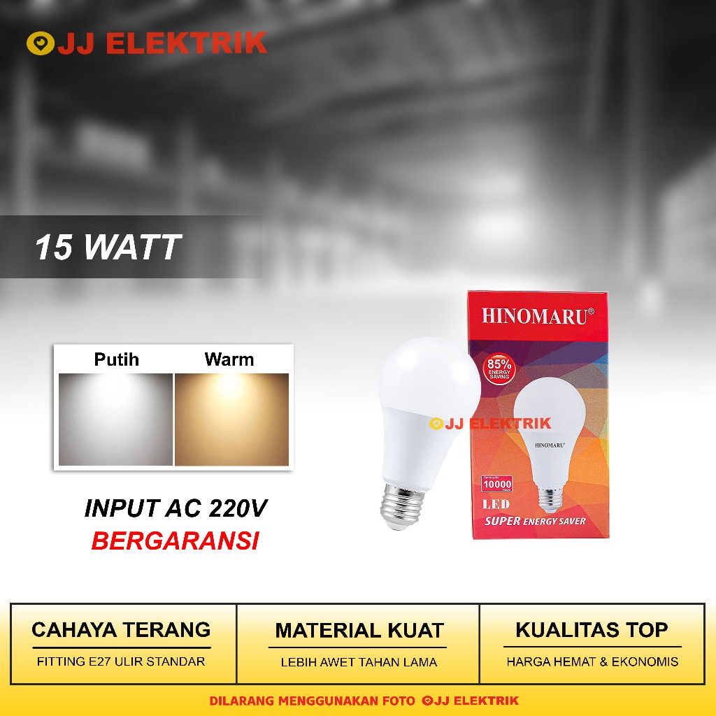 Jual Lampu LED Bulb 15 Watt 15W Kuning Warm White / Putih Bohlam SNI ...