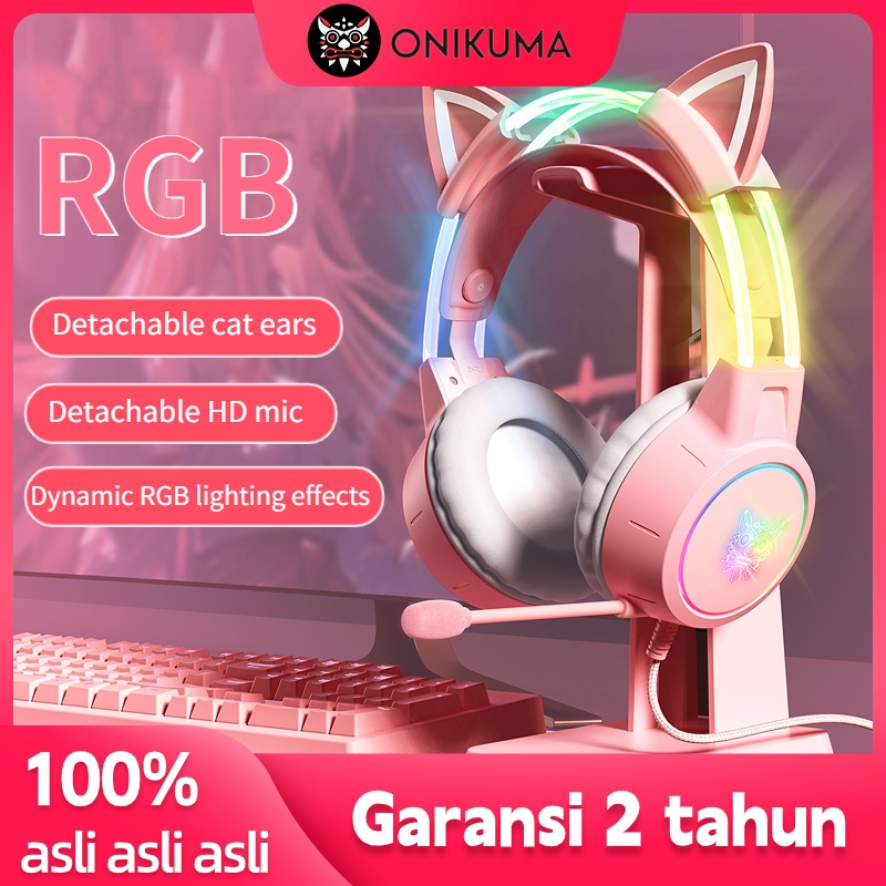 Onikuma K9 3.5mm Wired Gaming Headset Removable Cat Ears