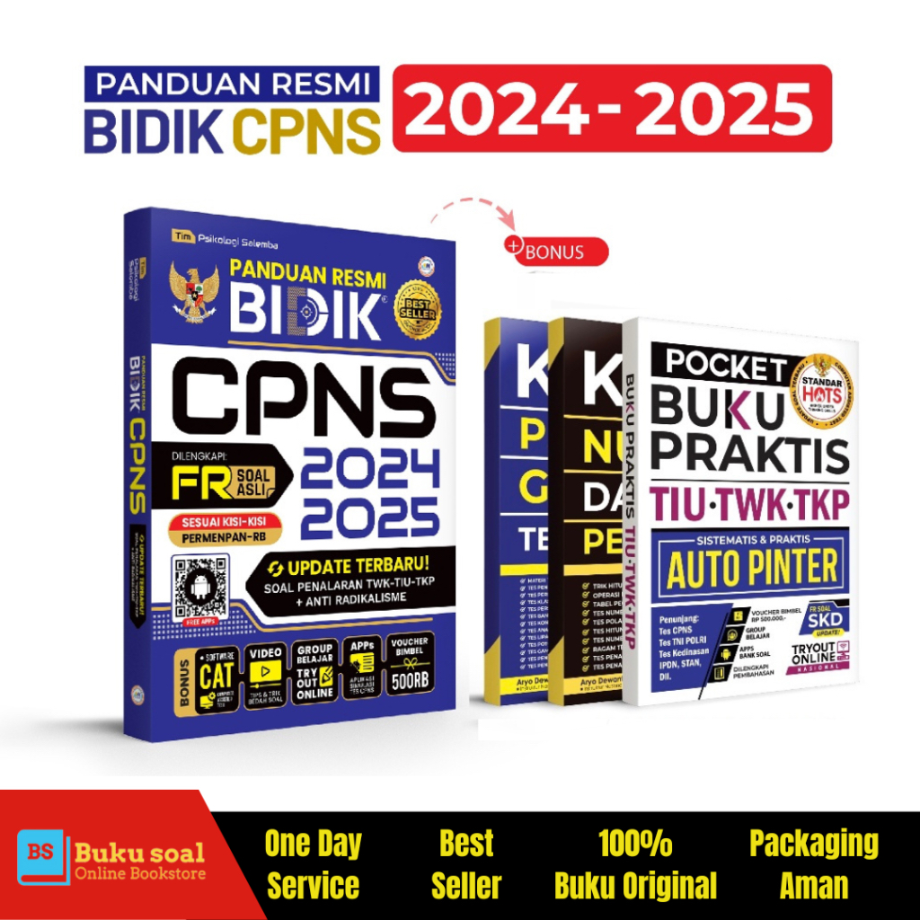 Jual BUKU PANDUAN RESMI BIDIK CPNS 2024 2025 FR SOAL ASLI UPDATE MATERI ...