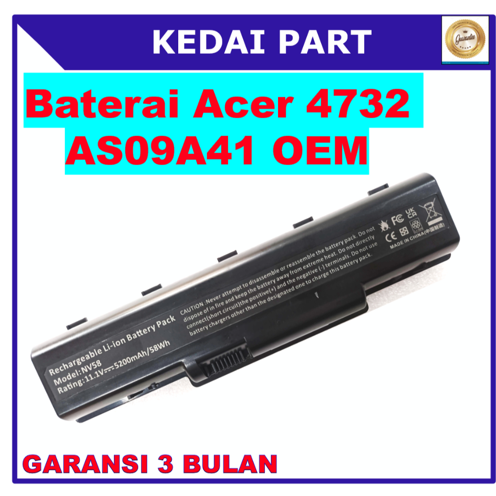 Batteria 10.8-11.1 V 5200 mAh OhmHero SOSTITUISCE Packard-Bell AS09A31, AS09A41