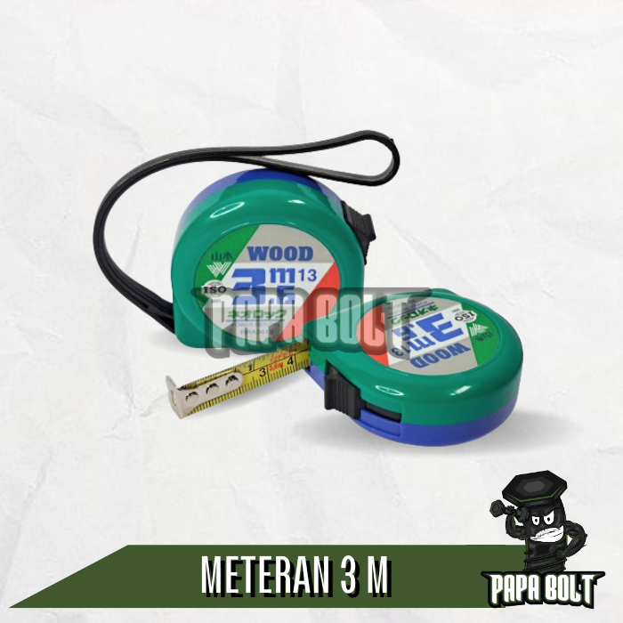 Jual WOOD Meteran 3 Meter / Measurement Tape Made In Taiwan Original 3M ...