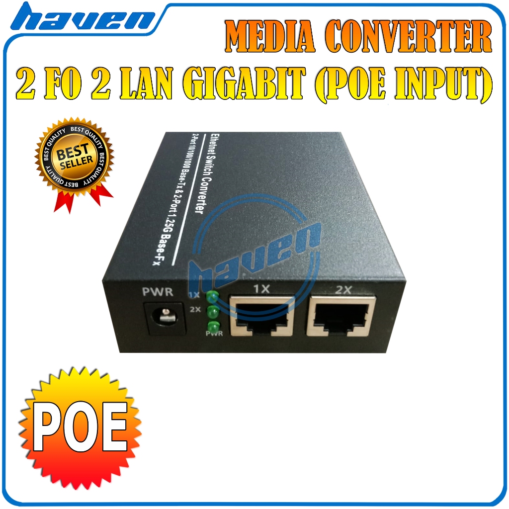 Jual Media Converter 2 FO 2 LAN 2 SC 2 RJ45 Gigabit 1000 Mbps POE Body ...