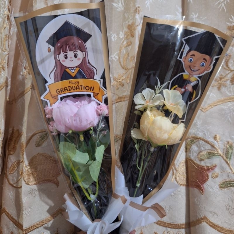 Jual Buket Bunga Single Happy Graduation | Shopee Indonesia