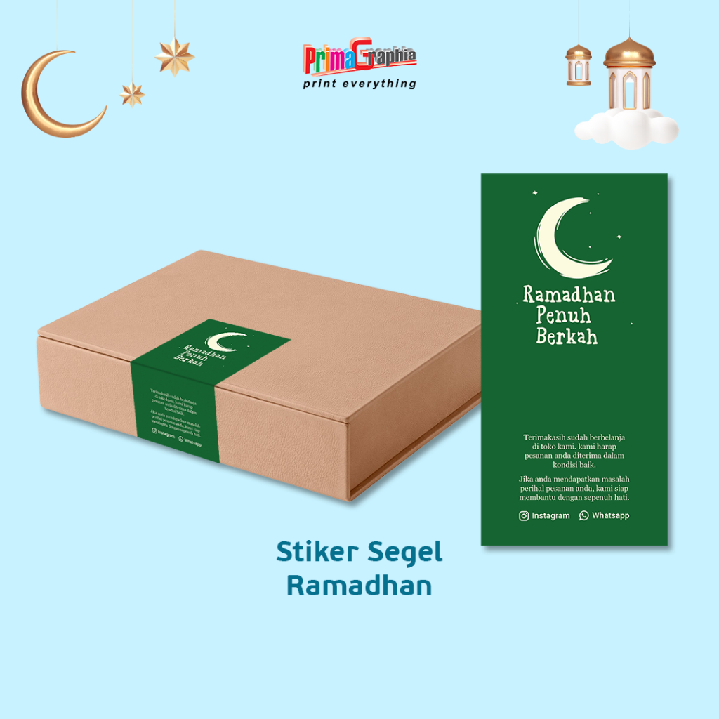 Jual Cetak Stiker Segel Box Ramadan Kotak Custom Desain Template