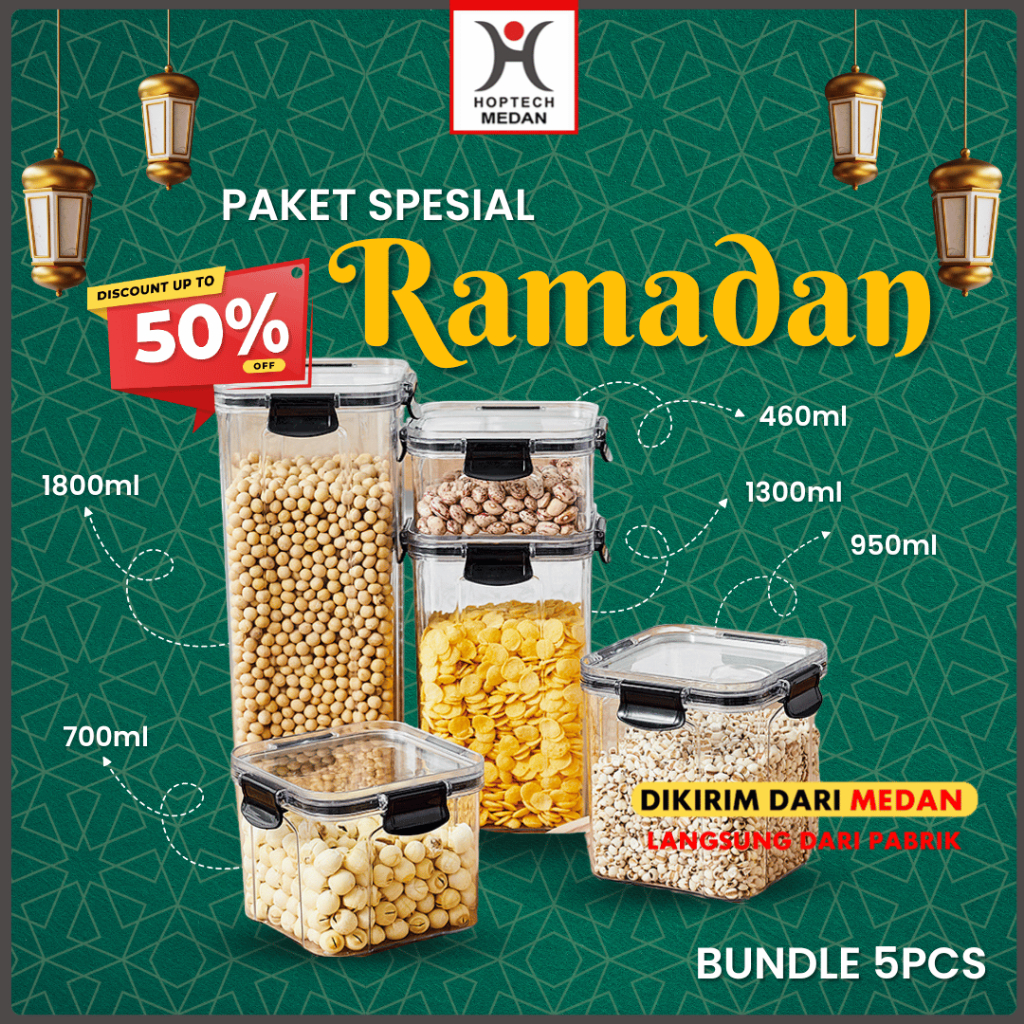 Jual Hoptech - Set Toples Kotak Snack Lebaran Kedap Udara Penyimpanan ...