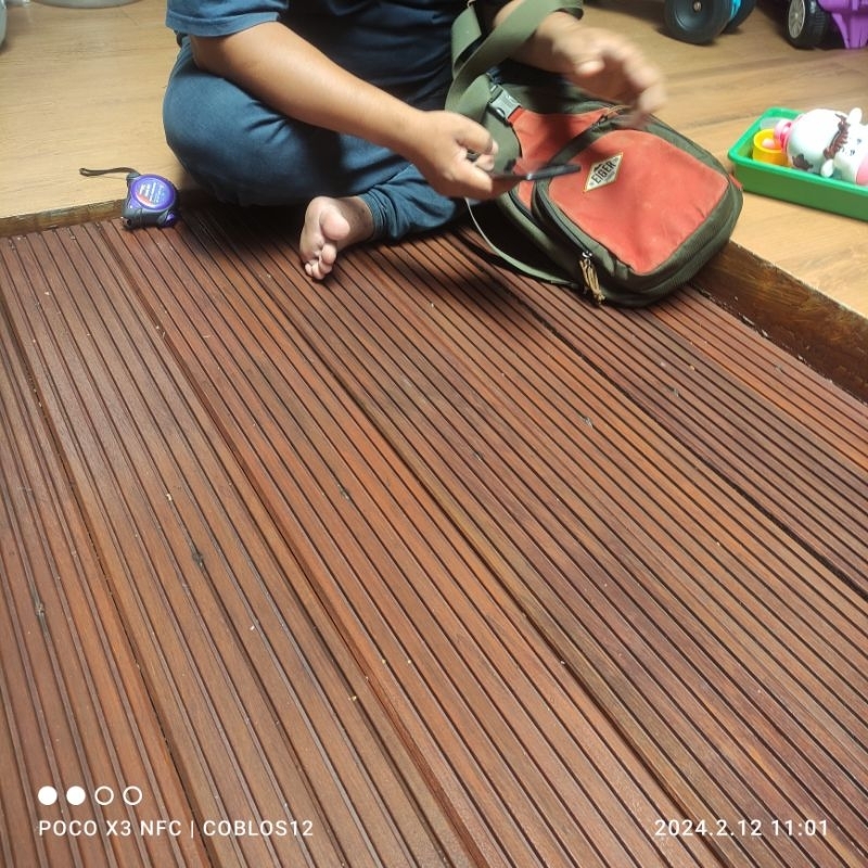 Jual Lantai Kayu Decking Bengkirai Deck Pool Balkon Mezanine 100 Cm Shopee Indonesia 