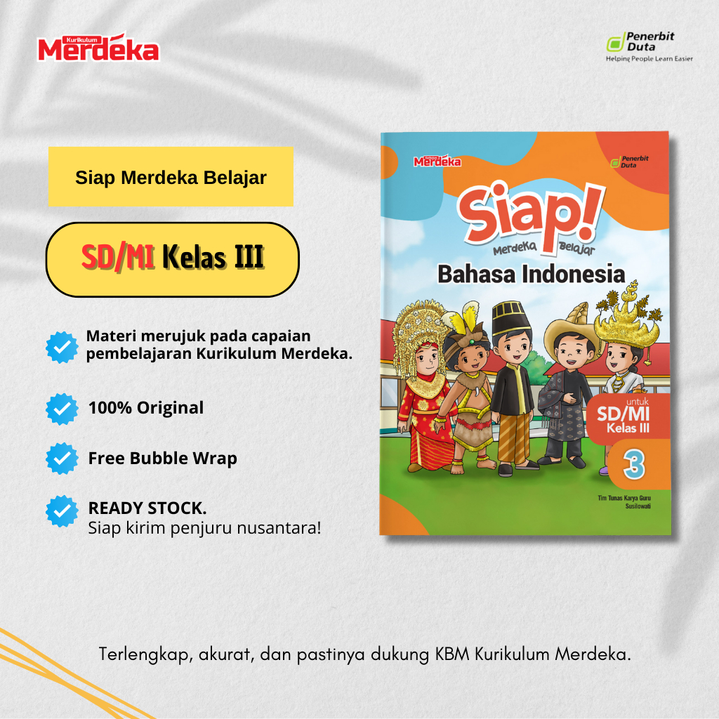 Jual Siap Merdeka Belajar Bahasa Indonesia Untuk Sd Mi Kelas Iii