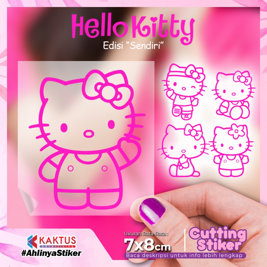 Jual Stiker Hello Kitty Edisi Sendiri - Cutting 1 Warna | Shopee Indonesia