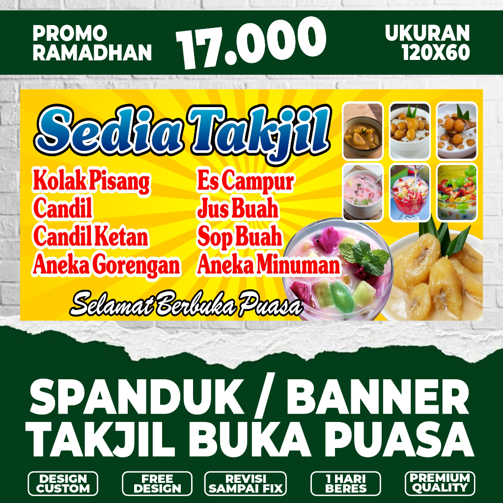 Jual Spanduk jualan takjil puasa / banner spanduk Takjil / banner ...