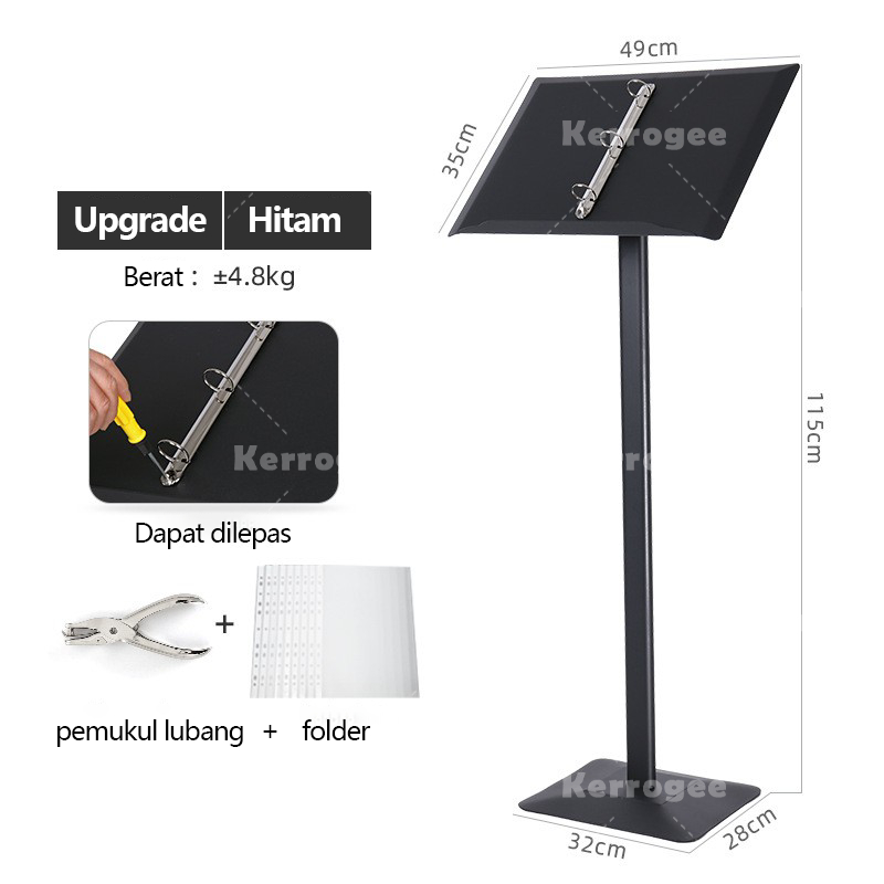 Jual Stand Menu Stand A4 Tempat Menu 115cm Rak Menu Buku Menu Restoran ...