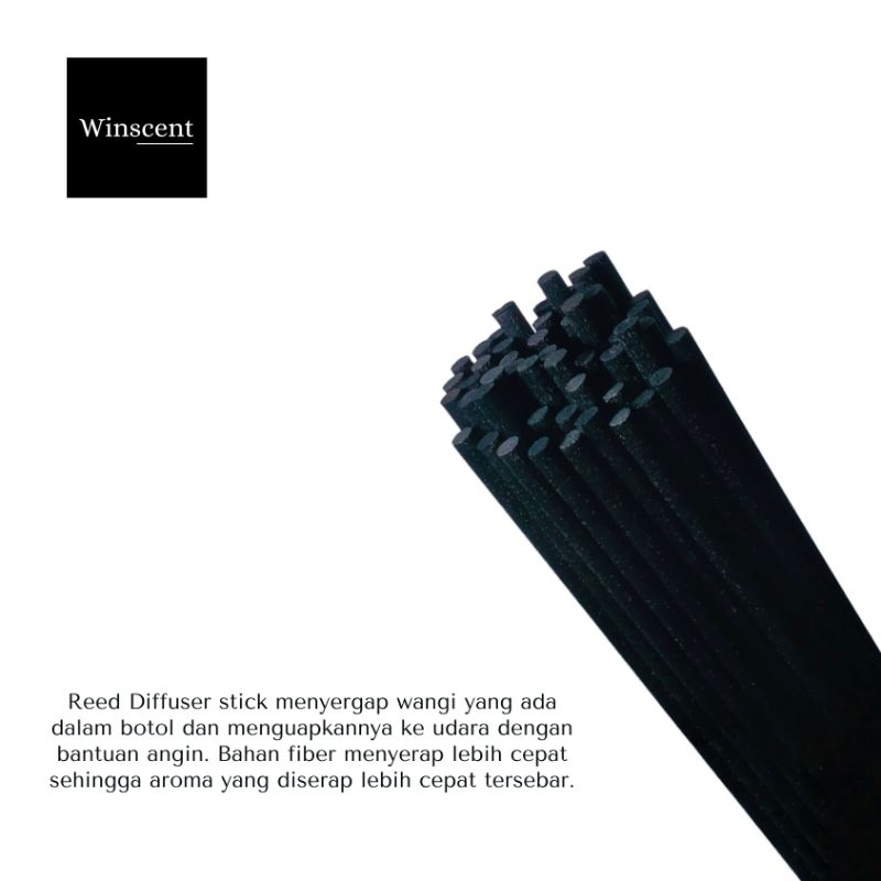 Jual Stick Fiber 6 pcs Reed Diffuser Warna Hitam Black 20cm 30mm ...