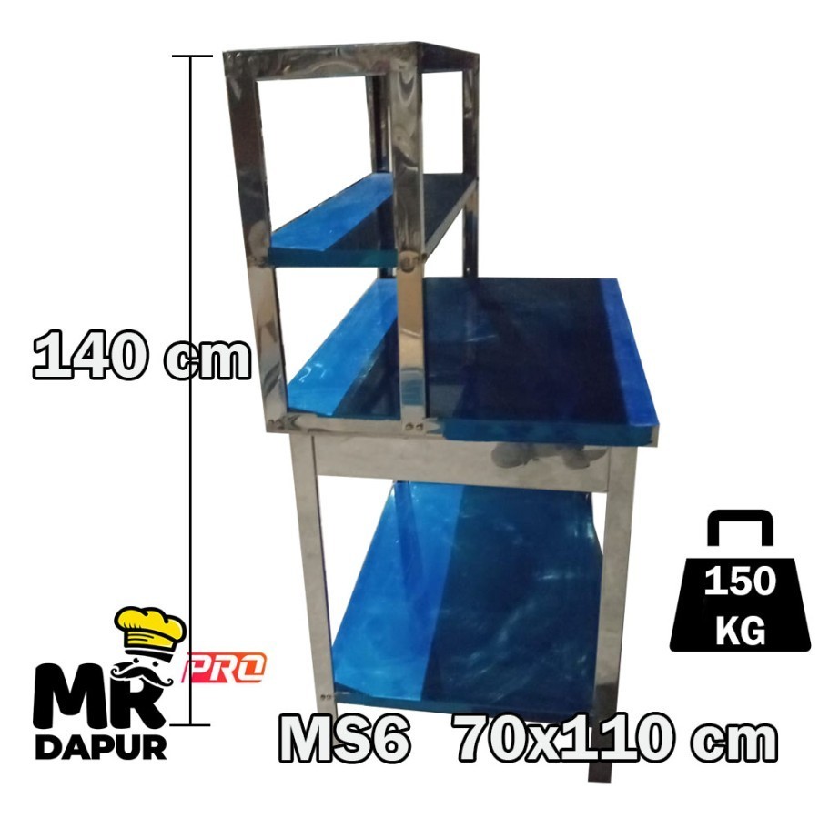 Jual Meja Rak Stainless Steel MrDapur MS 6 Pro - Meja Stainless Steel ...