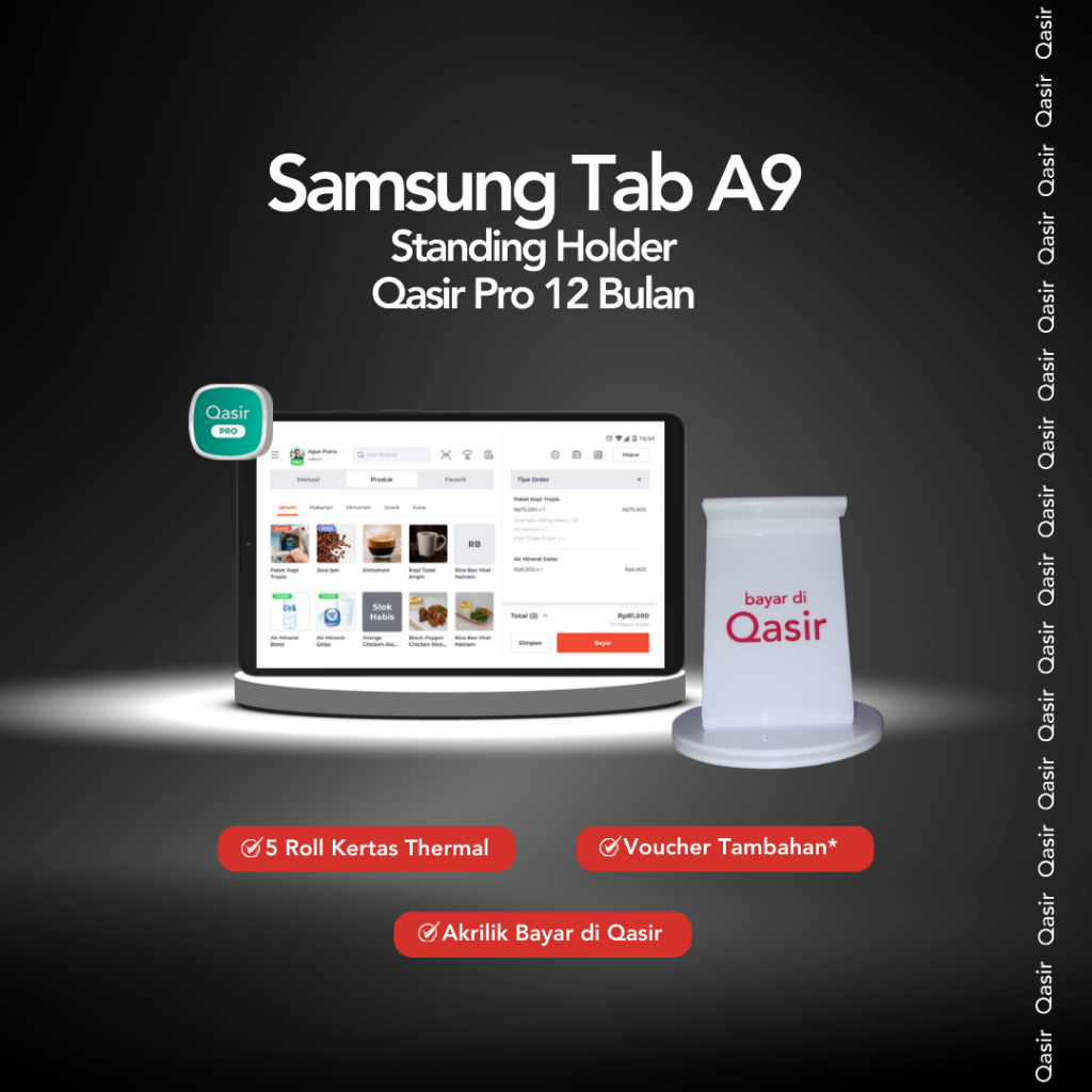 Jual Mesin Kasir Tablet Hemat / Samsung Tab A9 / Standing Holder
