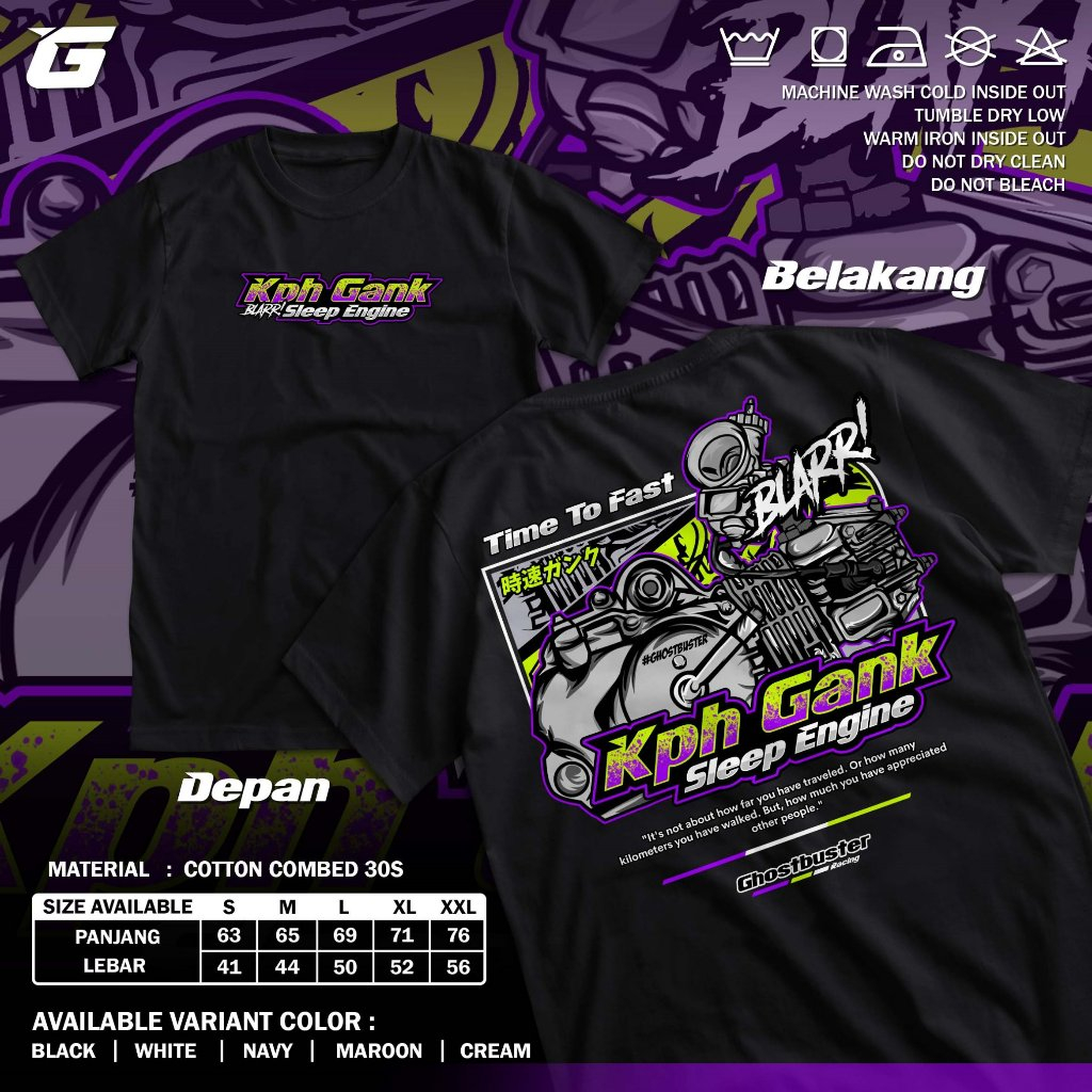 Jual Kaos Racing KPH Gank Sleep Engine Time To Fast Baju Distro Mekanik ...