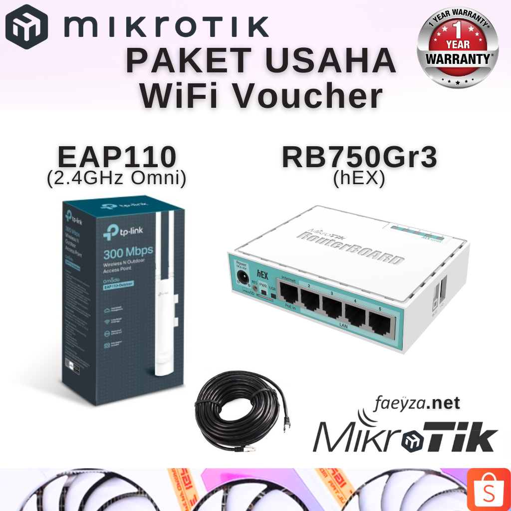 Jual Paket Usaha Wifi Hotspot Voucher Rt Rw Net Full Setting Mikrotik