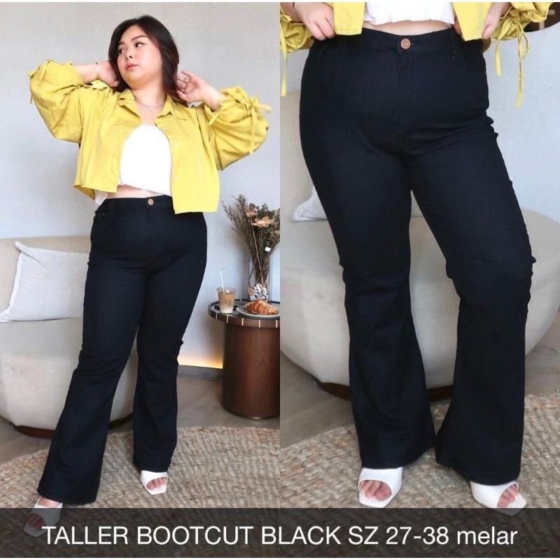 Jual JEANS CUTBRAY BLACK - Ujung Kaki Jahit Rata Plus Size Jeans wanita ...