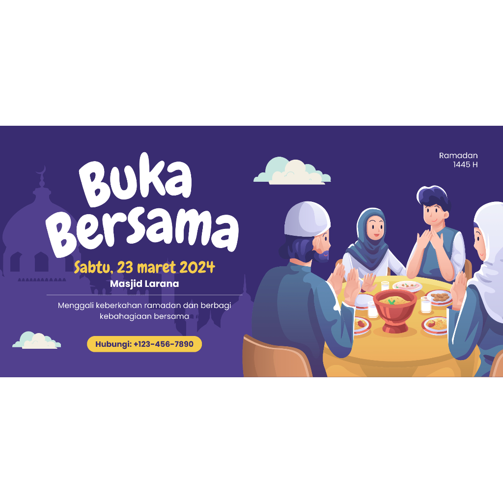 Jual Cetak Spanduk Banner Buka Puasa Bersama Ramadhan Kareem Custom