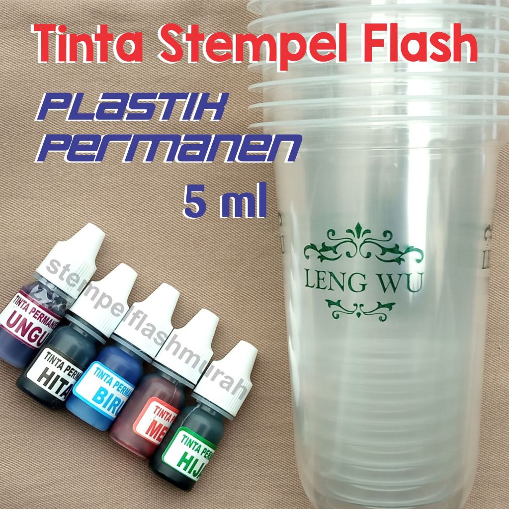 Jual Tinta Stempel Plastik Permanen Ml Cup Gelas Stempel Flash Bukan