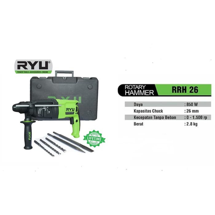 Jual RYU RRH 26 Mesin Rotary Hammer 26 mm | Shopee Indonesia