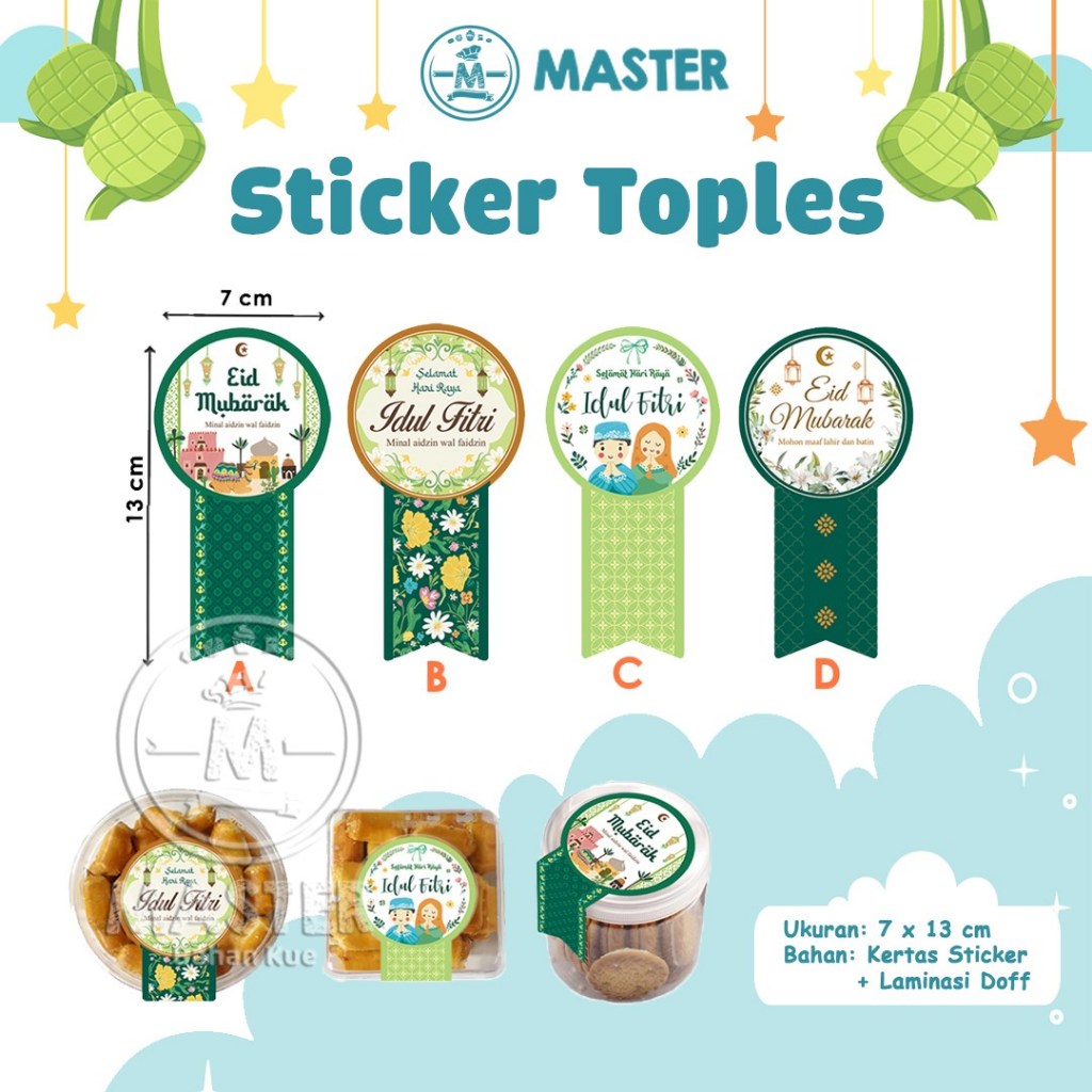 Jual Sticker Label Idul Fitri Master / Label Toples Kue Lebaran [isi 10 ...