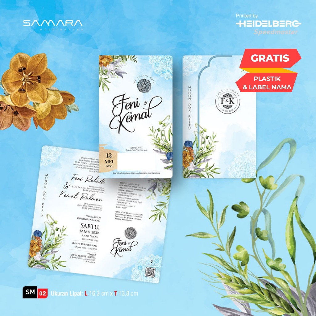 Jual Undangan Pernikahan Desain Kekinian Samara 02| Undangan Pernikahan